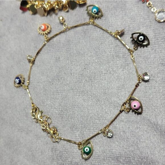 Austrian Crystal Charm Anklet set of 3 - Picture 9 of 16